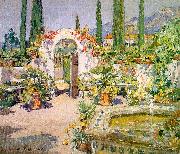 Colin Campbell Cooper A Santa Barbara Courtyard oil painting